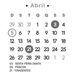 Calendario 2026 Abril