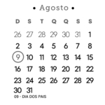 Calendario 2026 Agosto