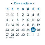 Calendario 2026 Azul Dezembro