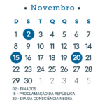 Calendario 2026 Azul Novembro