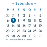 Calendario 2026 Azul Setembro