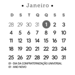 Calendario 2026 Janeiro