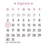 Calendario 2026 Rosa Agosto