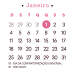 Calendario 2026 Rosa Janeiro