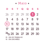 Calendario 2026 Rosa Maio