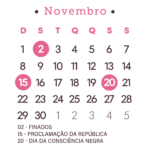Calendario 2026 Rosa Novembro