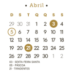 Calendario Abril 2026