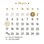 Calendario Maio 2026