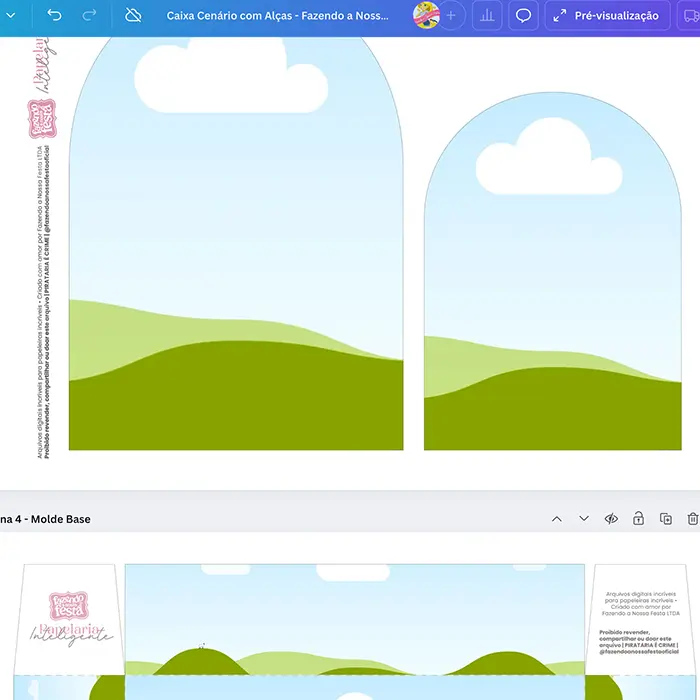 Molde limpo no CANVA Caixa Cenario de Natal Molde limpo no CANVA Caixa Cenario de Natal