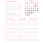 Planner Hello Kitty Calendario Mensal Abril