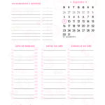 Planner Hello Kitty Calendario Mensal Agosto