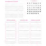 Planner Hello Kitty Calendario Mensal Julho