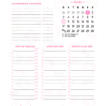 Planner Hello Kitty Calendario Mensal Maio