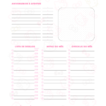 Planner Hello Kitty Calendario Mensal Permanente Junho