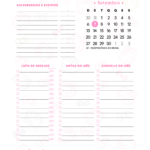 Planner Hello Kitty Calendario Mensal Setembro