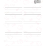 Planner Hello Kitty Janeiro Miolo Agenda Sabado e Domingo sem Hora
