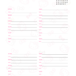 Planner Hello Kitty Julho Miolo Agenda Sabado e Domingo
