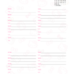 Planner Hello Kitty Junho Miolo Agenda Sabado e Domingo