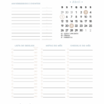 Planner Tons Pasteis Calendario Mensal Abril
