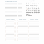 Planner Tons Pasteis Calendario Mensal Agosto