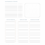 Planner Tons Pasteis Calendario Mensal Permanente Marco