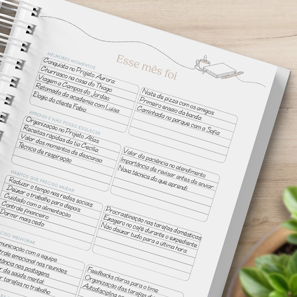 Planner Tons Pasteis Exemplo de Esse mes Foi