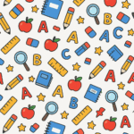 fundo digital elementos escolares 2 Formatura ABC