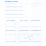 Calendario Mensal Permanente Abril Planner Stitch