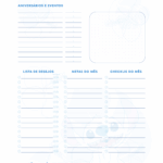 Calendario Mensal Permanente Fevereiro Planner Stitch