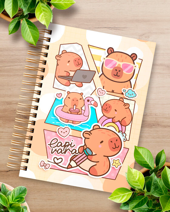 Detalhes da Capa Planner Capivara