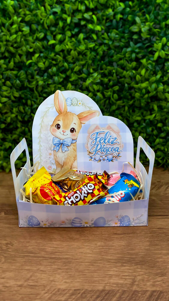 Caixa Cenario Pascoa Coelho Menino