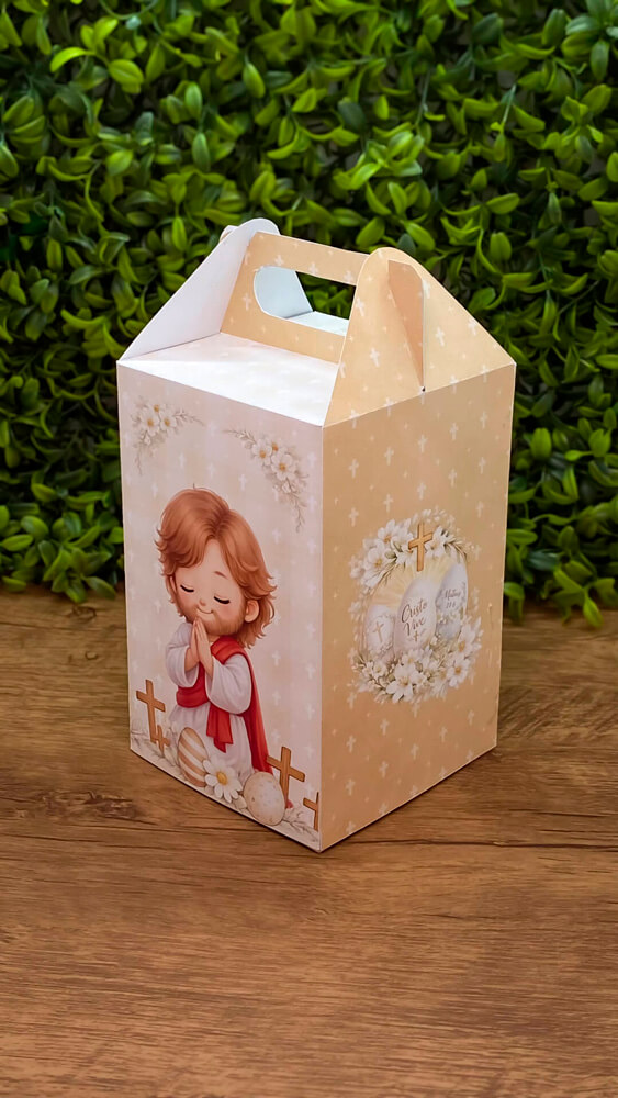 Caixa Maleta para ovo com visor Pascoa Crista