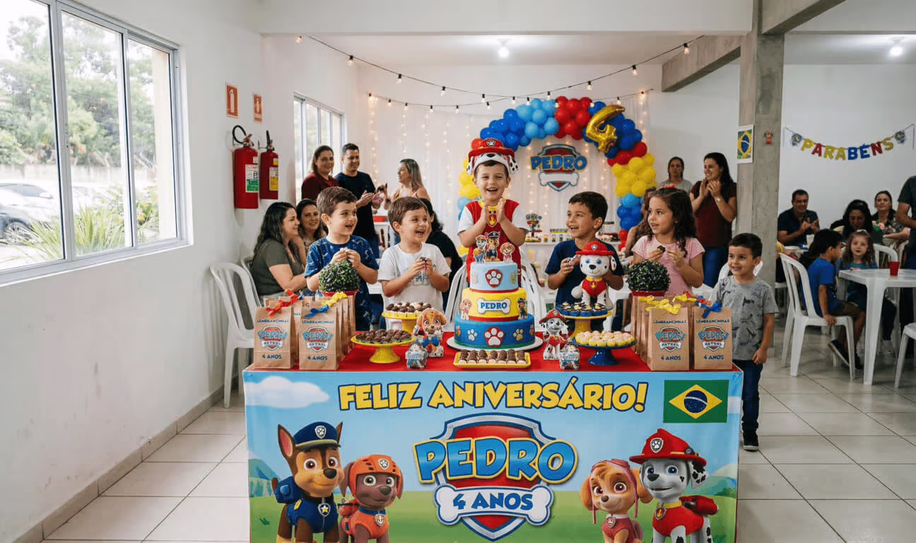 Aniversário com um dos melhores temas de festa infantil, patrulha canina