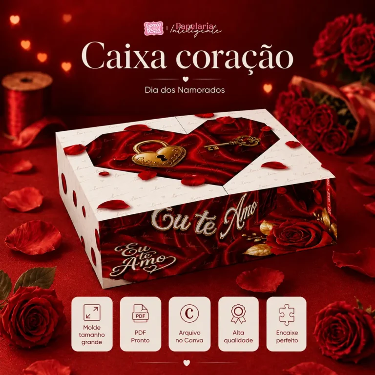 Caixa Box Coracao Dia dos Namorados