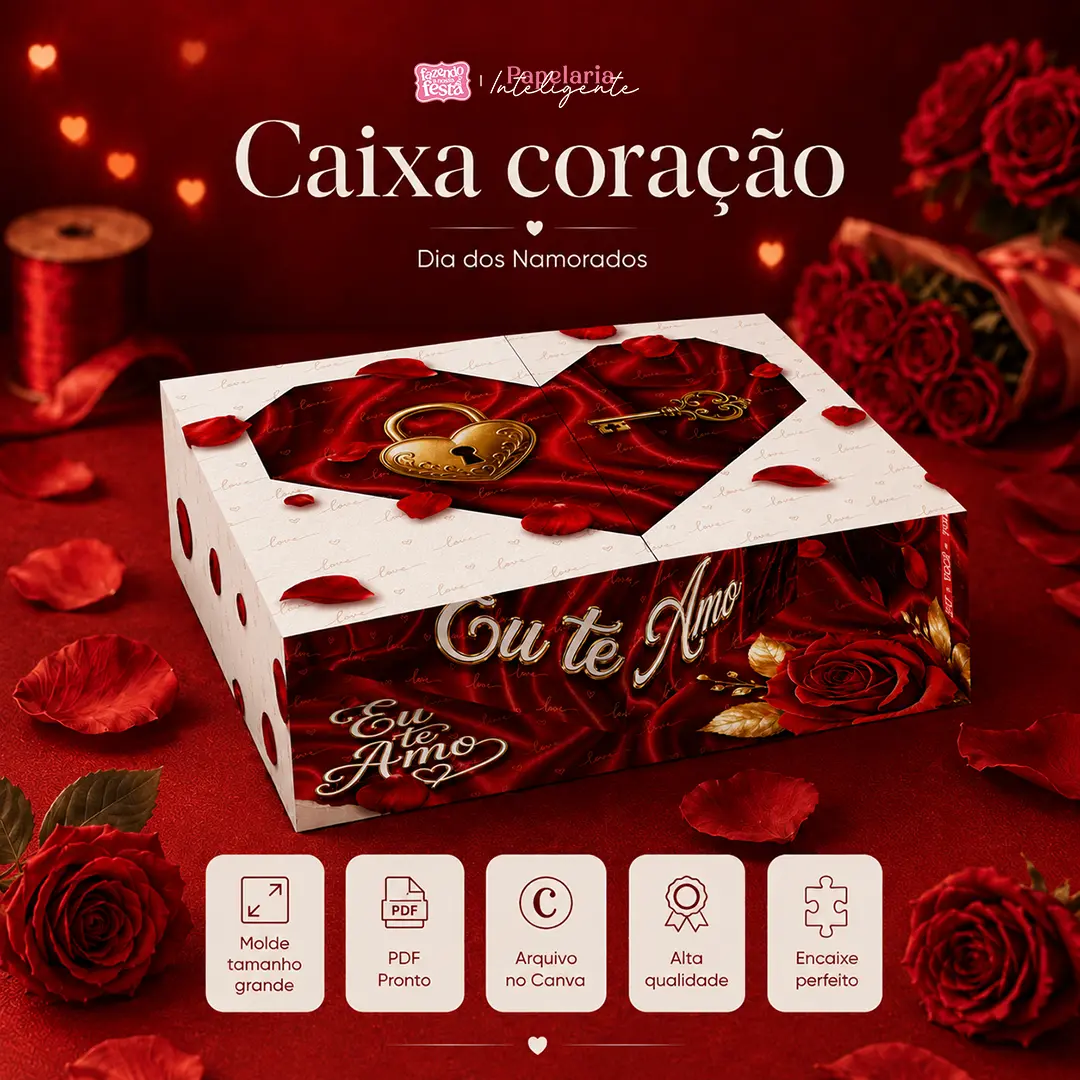 Caixa Box Coracao Dia dos Namorados