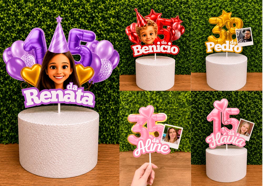 Ideias como usar Topo de bolo Balao Metalizado de papel