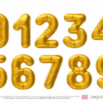 Topo de bolo Balao Metalizado de papel Dourado