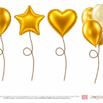 topo de bolo baloes festa dourado