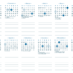 Calendário 2027 A4 Horizontal Azul