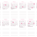 Calendário 2027 A4 Horizontal Rosa