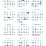 Calendário 2027 A4 Vertical Azul