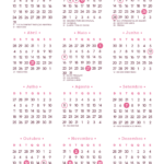 Calendário 2027 A4 Vertical Rosa