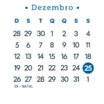 Calendário 2027 Azul Dezembro