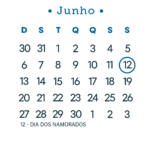 Calendário 2027 Azul Junho