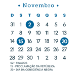 Calendário 2027 Azul Novembro