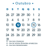 Calendário 2027 Azul Outubro