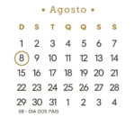 Calendário 2027 Dourado Agosto