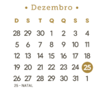 Calendário 2027 Dourado Dezembro