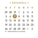 Calendário 2027 Dourado Setembro