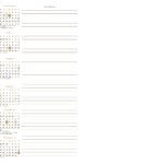 Calendário 2027 Meia Folha A4 Amarelo Dourado